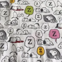 スヌーピー ダブルガーゼ 生地 はぎれ ホワイト SNOOPY 53×30