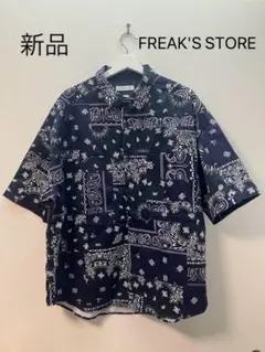 新品　FREAK'S STORE 半袖シャツ ネイビー