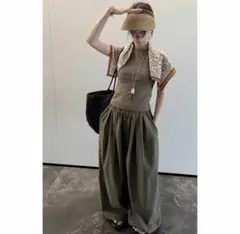 夏の韓国風✦シンプルセットアップ✦半袖ゆったりコーデ