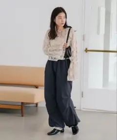 Kastane カスタネ　オーバーダイパラシュートパンツ　ネイビー　0サイズ