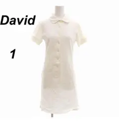 新品未使用 ダヴィデ David ポロワンピース 半袖 ひざ丈 1 白