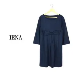 LA85 IENA イエナ ワンピース リボン 青 ブルー L