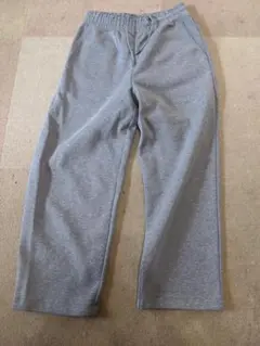 ユニクロスエットワイドパンツMグレー