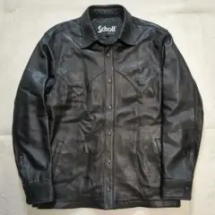 美品 Schott ナノユニバース別注 ウエスタンジャケット ラムレザー L