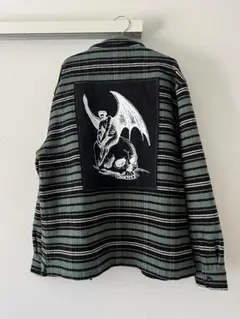 WELCOME Skateboardsストライプ柄シャッツ/ジャケット XL