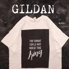 GILDAN 白Tシャツ メッセージロゴ