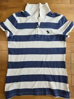 Abercrombie & Fitch アバクロ　ポロシャツ　ピンクボーダー　L