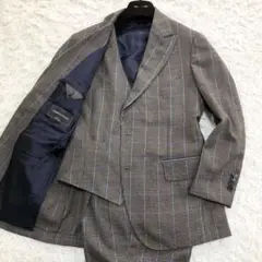 極美品✨ガブリエレパジーニ 3ピース スーツ ペンチェック ブラウン系 48