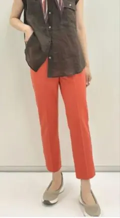 B- three夏クロップド丈パンツオレンジ　サイズ36