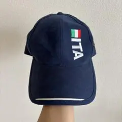 イタリア国旗刺繍 ネイビーキャップ