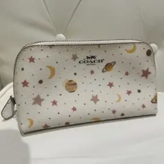 美品 COACH 星と惑星プリント ポーチ