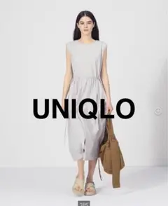 未使用、新品 UNIQLO グレー ノースリーブ ロングワンピース Sサイズ