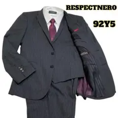 RESPECTNERO ブラック ストライプ柄 Y5 細身 背抜き3ピース