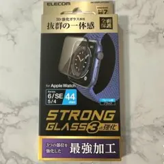 アップルウォッチ44mmSE2、SE、6、5超強化 角割れ防止全面保護ガラス■1