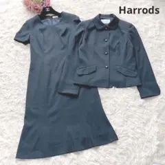 美品✨ハロッズ ジャケット ワンピースセットアップ 2点 L 紺 お受験スーツ