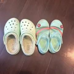 crocs ミントグリーン サンダル 2足セット