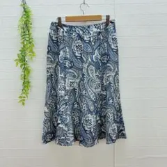 【SCENE DEUX】 膝丈スカート ペイズリー柄 (L) 裏地あり 日本製