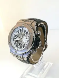 HUBLOT 純正 レザーベルト アリゲーター 新品 未使用 カーキ グリーン 新品 【未使用】本革ベルト 緑色 グリーン 銀色 シルバー尾錠