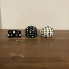 ボリュームアクリルリング キラキラ 3個セット