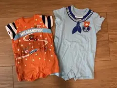 ミキハウス ショートロンパース 70 80 2点セット