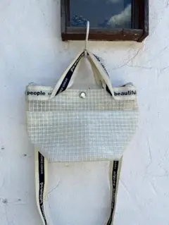 beautiful people ビニールロゴテープショルダーバッグ mini