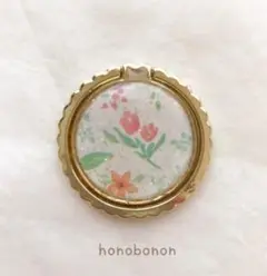 花 チューリップ 春 スマホリング ハンドメイド スマホスタンド スマホケース