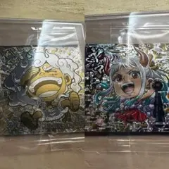 ワンピース大海賊シールウエハース （2枚入り）表：金 ニカ裏：シークレットヤマト
