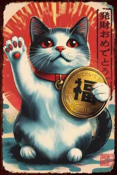 新品 招き猫 ブリキ看板 レトロ インテリア コレクション 雑貨 ビンテージ
