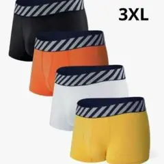 ✨新品未使用 ボクサーパンツ 4色セット 下着 前閉じ メッシュ 男性 3XL