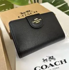 COACH ブラック 二つ折り財布
