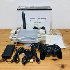 【外箱・説明書付き】ps2 薄型 75000 本体 セット プレステ2 ブラック
