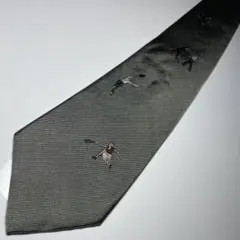JEFFREY BANKS　ネクタイ　総柄　テニス　刺繍ロゴ　おもしろ　古着