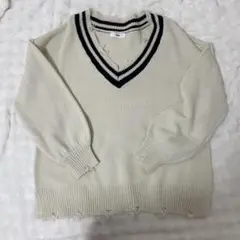 WEGO アイボリー Vネックセーター Fサイズ