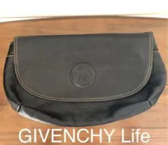 ジバンシー LIFE レザークラッチバッグ 黒革 ブラック お洒落