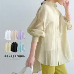 aquagarage ブラック シアーシャツ