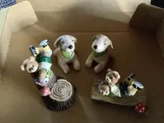 犬とクマの陶器置物セット