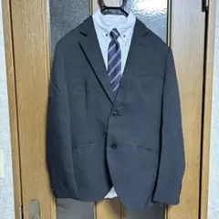 ストライプダークグレー スーツセット 160