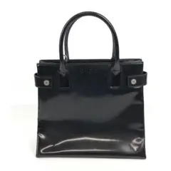 GUCCI グッチ レザー トートバッグ エナメル ブラック ブランド