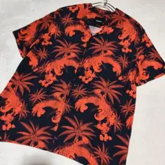 希少【 desigual 】✦ 鶴 ツル ハワイアン シャツ 半袖 アロハ