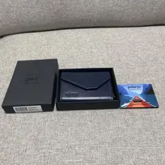pulary's ネイビー レザー カードケース 箱付き