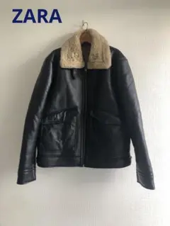 ZARA ザラ ネオレザー B-3 ムートン ボンバー ジャケット