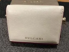美品 BVLGARI BZERO1 ピンク アイボリー ホワイト 三つ折り財布
