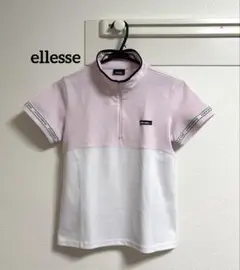 ellesse エレッセ　ポロシャツ　ハーフジップ　ピンク　白　半袖　テニス