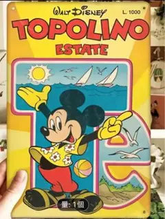10-23 ブリキ看板　アメリカン雑貨　インテリア　ディズニー　ミッキーマウス