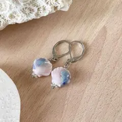 陶器 シェル ハンドメイド ピアス アクセサリー サージカルステンレス