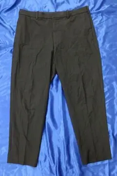 美品☆ユニクロ スマートアンクルパンツ☆ウールライク L ブラック