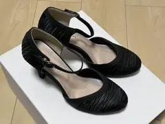 エレガント、黒、ヒールパンプス