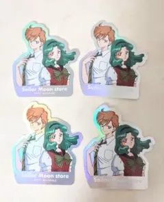 セーラームーンストア　オリジナル オーロラステッカー はるか＆みちる　ノベルティ