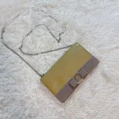 【定番】サルヴァトーレフェラガモ ヴァラリボン チェーンウォレット 長財布