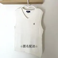 Polo Ralph Lauren ホワイト Vネック ベスト 160